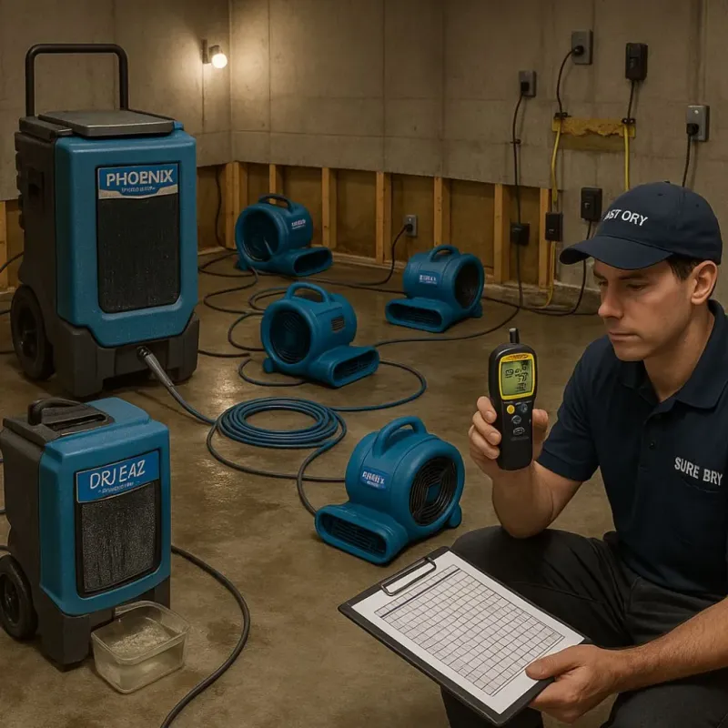 Structural Drying and Dehumidification process in Coconut Grove, FL